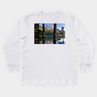 Mt Moran Reflected In String Lake Grand Teton National Park Kids Long Sleeve T-Shirt